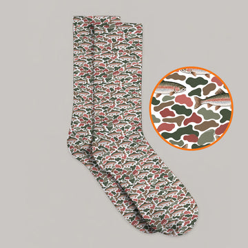 Rainbow Trout Camo Golf Socks, Trout Fishing Camouflage Pattern Golf Sock, Crazy Golf Gift For Golfer