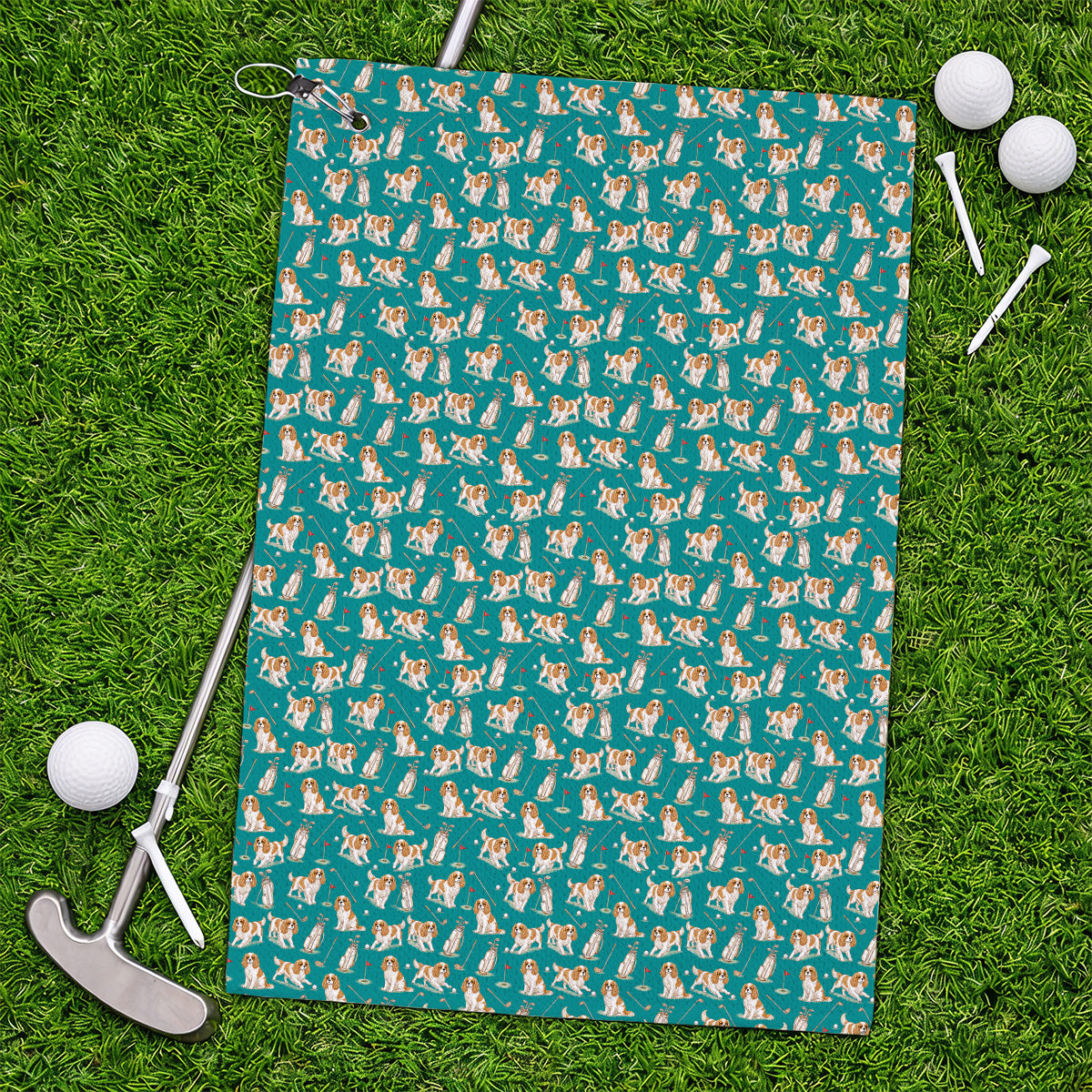 Crazy Cavalier King Charles Spaniel Golf Towel, Funny Cavalier Golf Towels, Golf Gift For Golfer