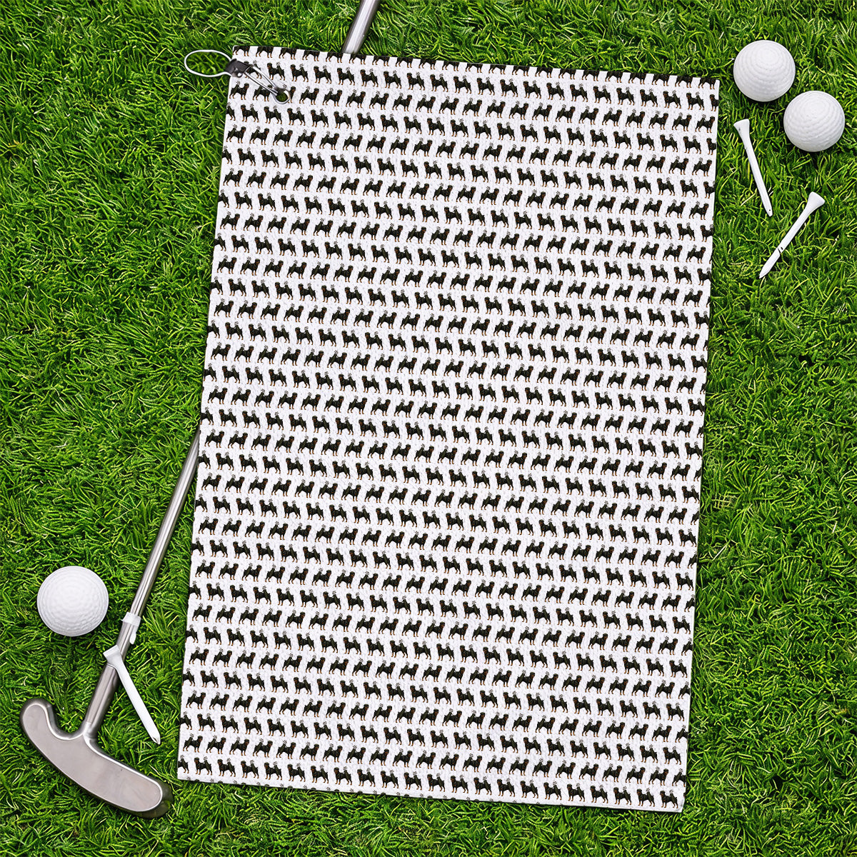Rottweiler Golf Towel, Rottweiler Dog Golf Pattern Towels, Crazy Golf Gift For Golfer