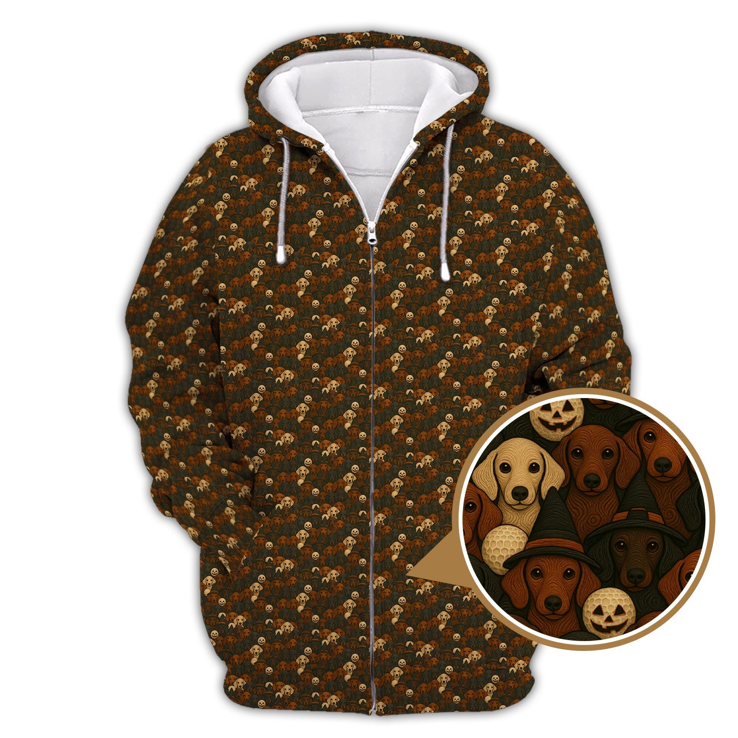 Halloween Golf Shirt, Dachshund Golf Shirt For Golfer, Funny Pattern Golf Shirt For Men