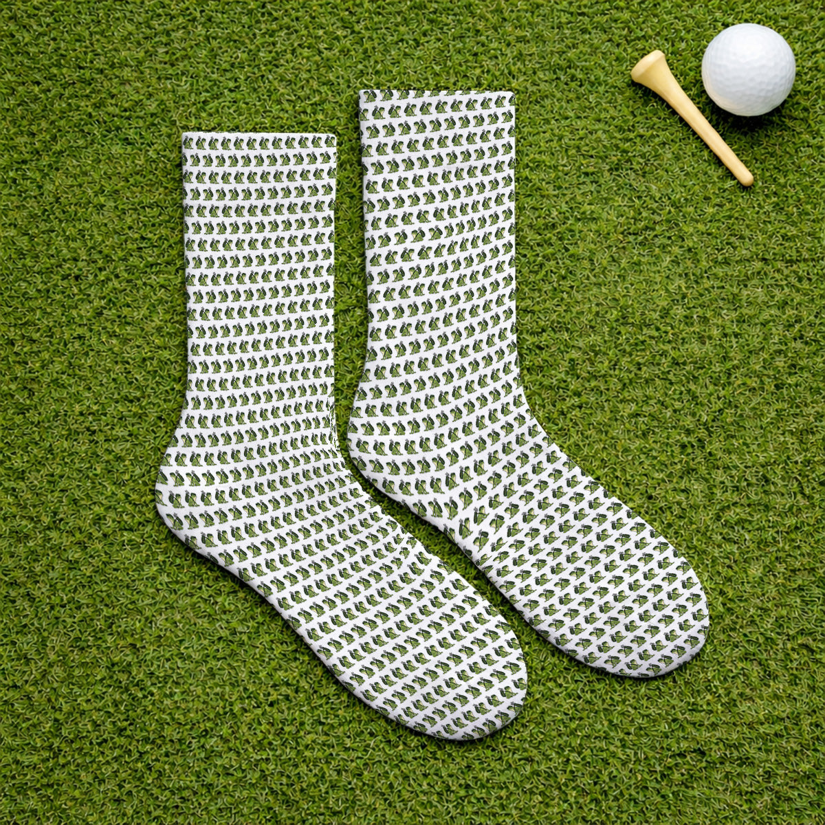 Funny Frog Golf Socks, Cute Frog Pattern Golf Sock, Unique Golf Gift For Golfer