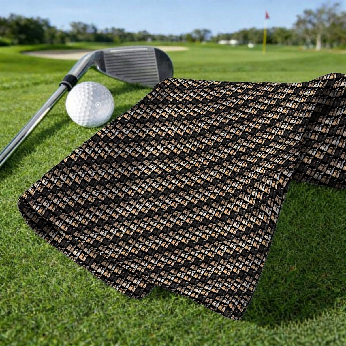 Funny Pug Golf Towels, Pug Pattern Golf Towel For Dog Lovers, Golf Gift For Golfers