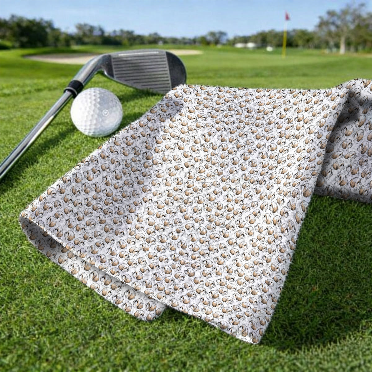 Shih Tzu Golf Towel, Cute Shih Tzu Pattern Golf Towel, Crazy Golf Gift For Dog Lover