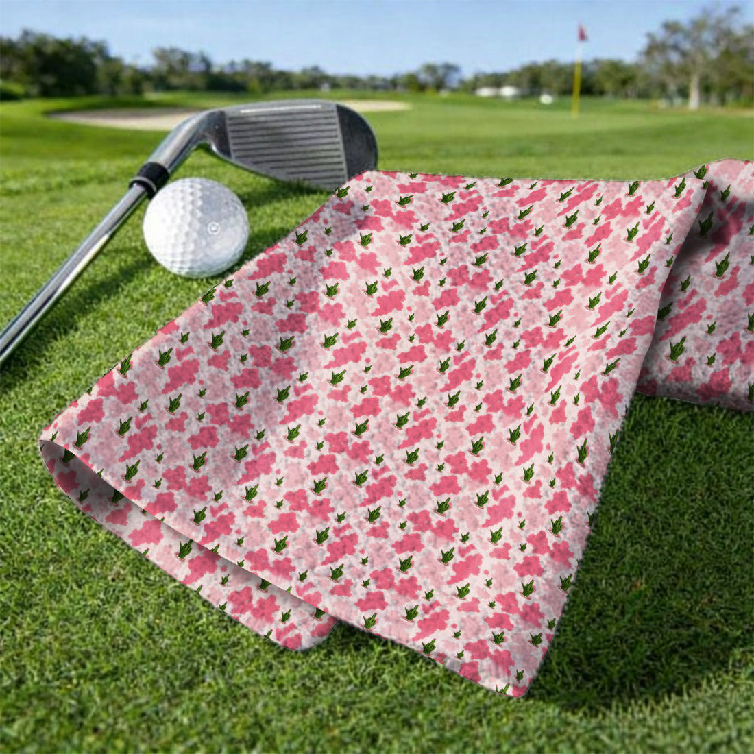 Funny Cowgirl Cactus Golf Towels, Pink Western Pattern Golf Towel, Cute Cowgirl Golf Gift For Golfers