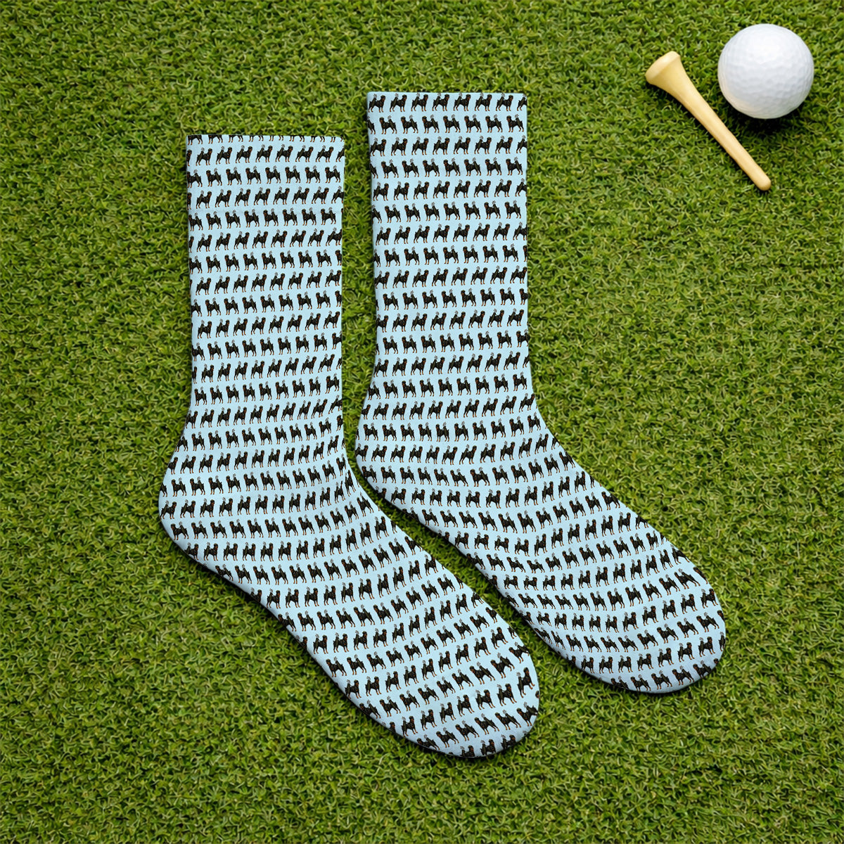 Rottweiler Golf Socks, Rottweiler Dog Golf Pattern Sock, Crazy Golf Gift For Golfer