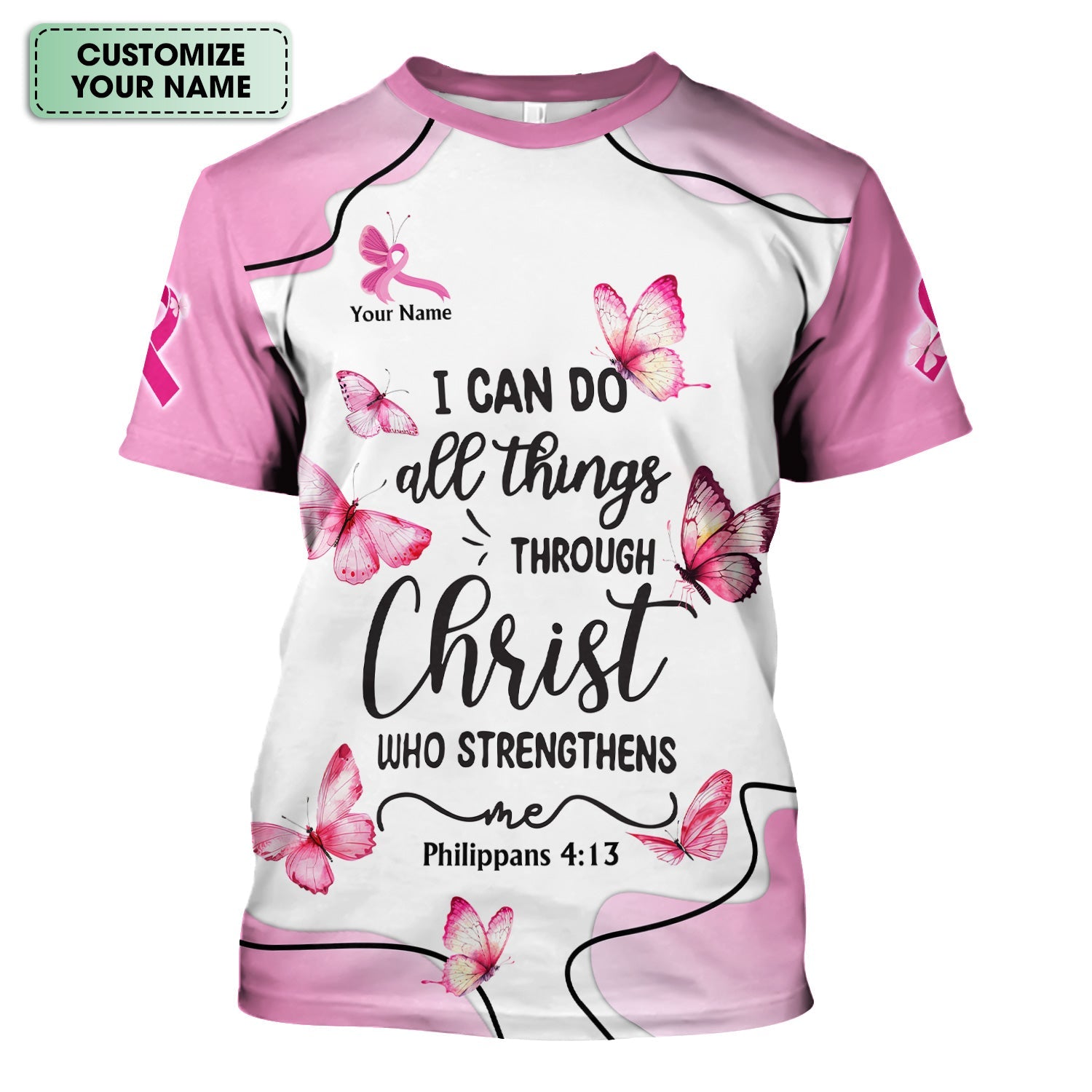 Personalized Christian Nurse Shirt - Faith Jesus Strength Religious Bible Verse Tee - Gift for RN LPN CNA Healthcare Workers