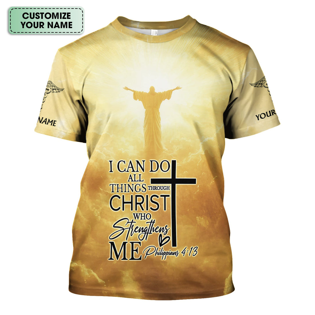 Personalized Nursing Faith Shirt for Women - Bible Verse All Things Through Christ - RN LPN CNA ER Gift