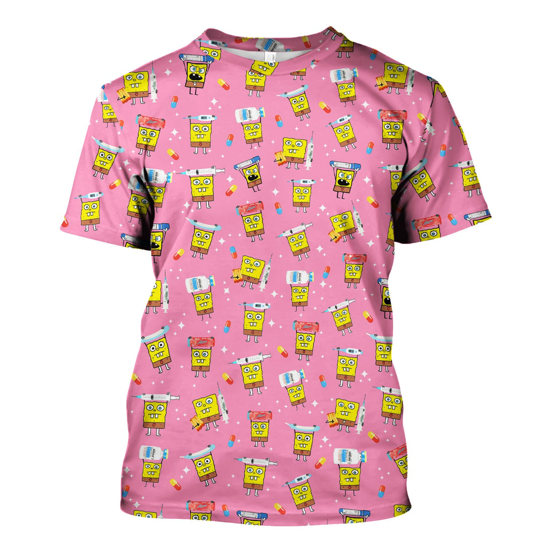 Funny Cartoon Character Shirt - All Over Print Graphic Tee for Women - Gift for RN LPN Healthcare Workers