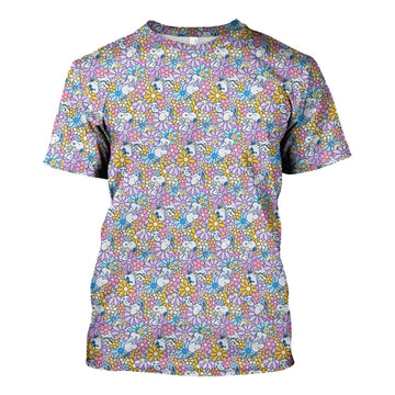 Funny Beagle Dog Nurse Shirt - Floral & Cartoon Dog Graphic Design - Gift for Women RN LPN CNA
