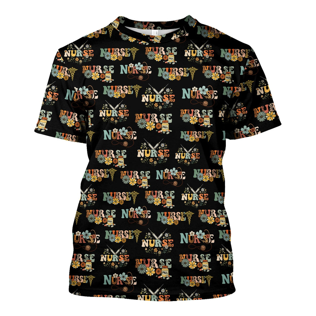 Custom Nurse Shirt for Women - Funny Medical Stethoscope Flowers Tee - Gift for RN LPN CNA