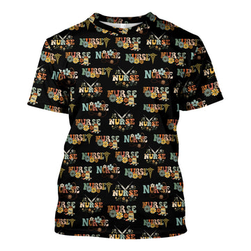 Custom Nurse Shirt for Women - Funny Medical Stethoscope Flowers Tee - Gift for RN LPN CNA