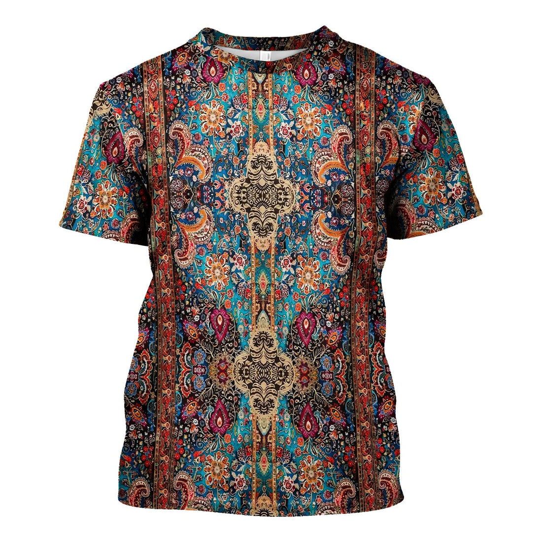 Boho Hippie T-Shirt - All-Over Print Psychedelic Paisley Graphic - Gift for Women RN LPN & Healthcare Workers