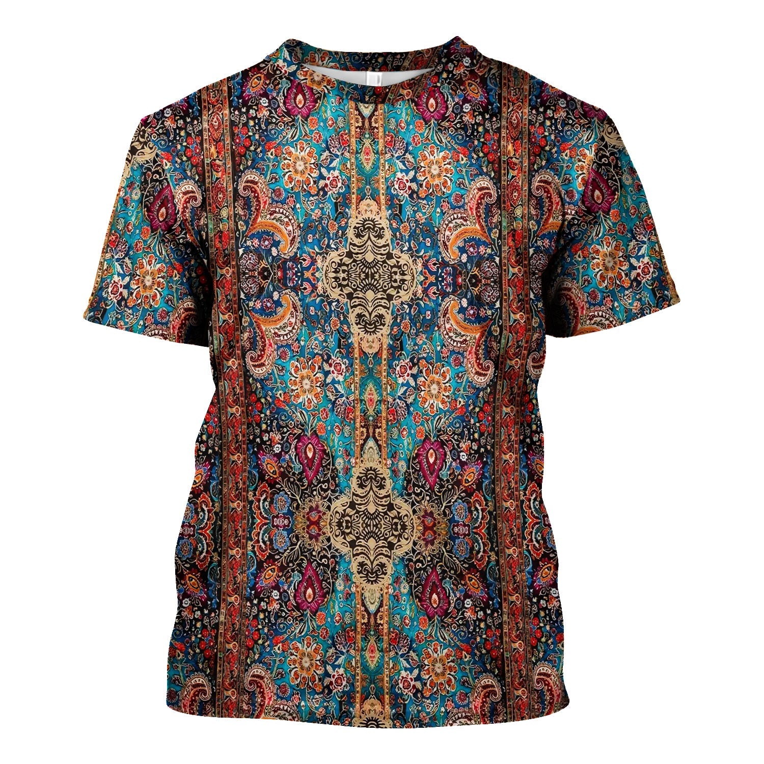 Boho Hippie T-Shirt - All-Over Print Psychedelic Paisley Graphic - Gift for Women RN LPN & Healthcare Workers