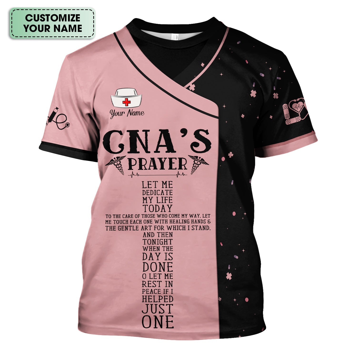 Custom Inspirational Nurse Shirt - CNA's Prayer Graphic Tee - Thoughtful Gift for Healthcare Workers & Nursing Assistants