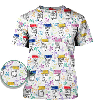 Funny Doodle Bob Energy Drink Nurse Shirt - Cute Cartoon Medical Graphic Tee - Gift for RN MD CNA RT Paramedic Phlebotomist Healthcare