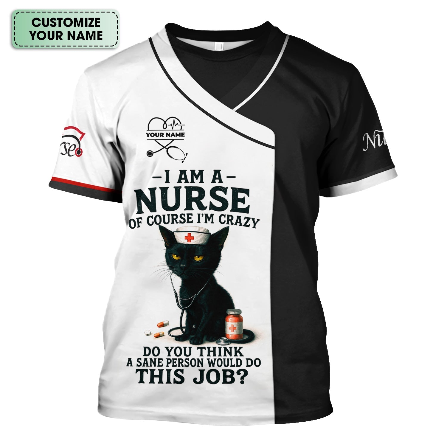 Personalized Funny Nurse T-Shirt - Gift Ideas for Nurses - Women's CNA Shirts With Custom Name