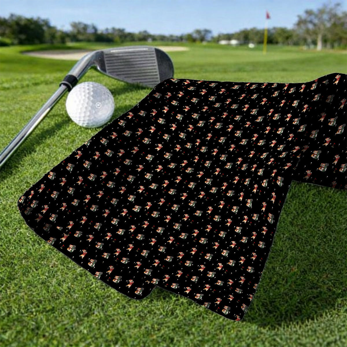 Crazy Corgi Christmas Golf Towels, Xmas Corgi Pattern Golf Towel, Golf Gift For Golfers