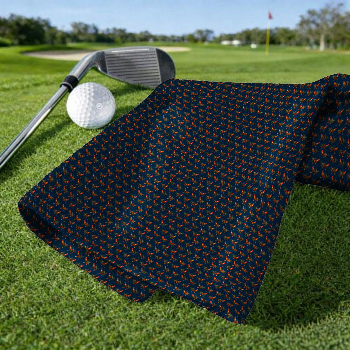 Rooster Pattern Golf Towels, Rooster Golf Towel For Chicken Lovers, Golf Gift For Golfer
