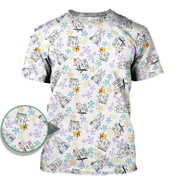 Cute Doodle Bob Energy Drink Nurse Shirt - Cartoon Medical Graphic Tee for Women - Gift for  RN MD CNA RT
