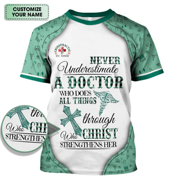 Custom Christian Nurse Shirt - All Things Through Christ Graphic Tee - Gift for Women Doctors & Medical Professionals