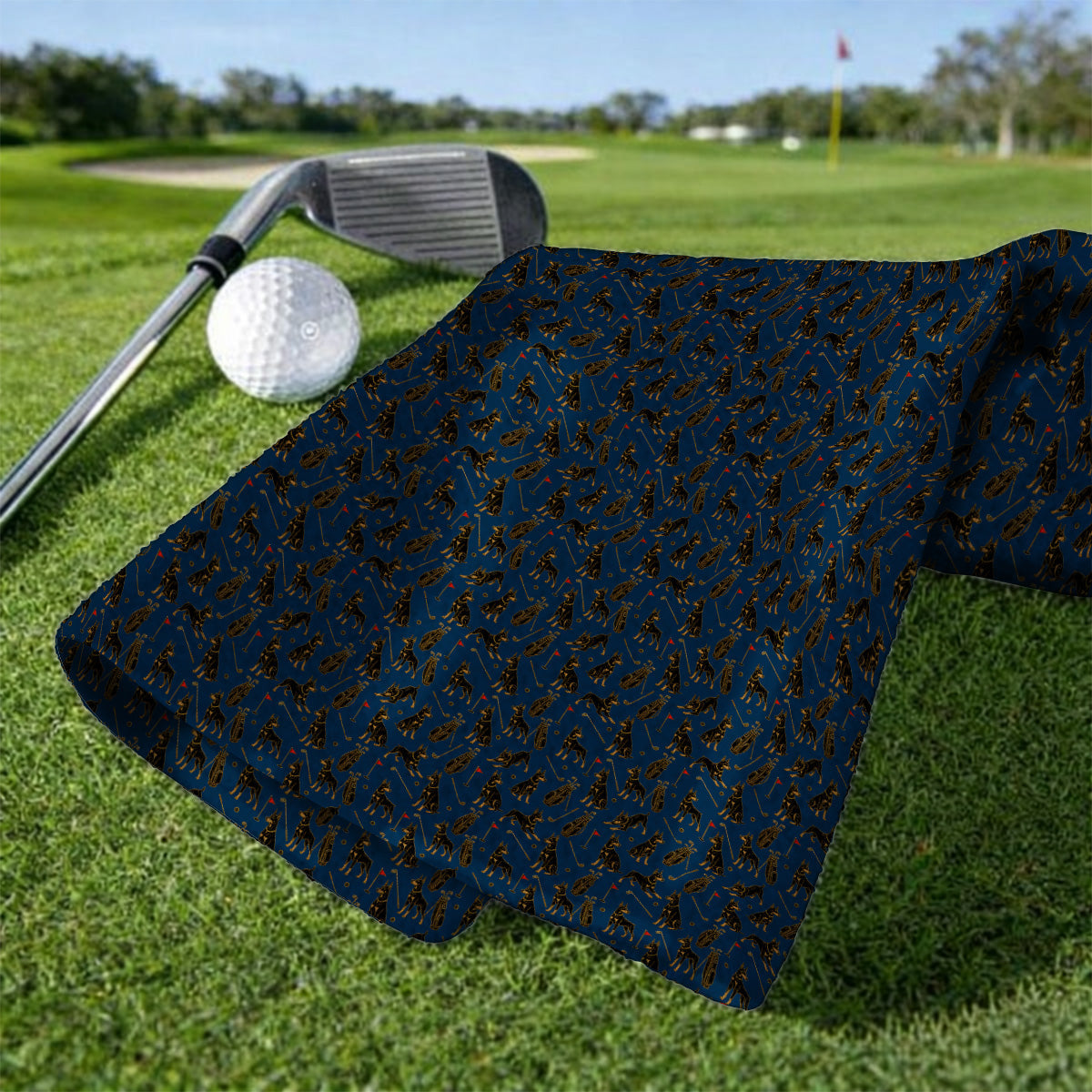 Crazy Doberman Golf Towel, Doberman Pattern Golf Towels, Golf Gift For Golfer