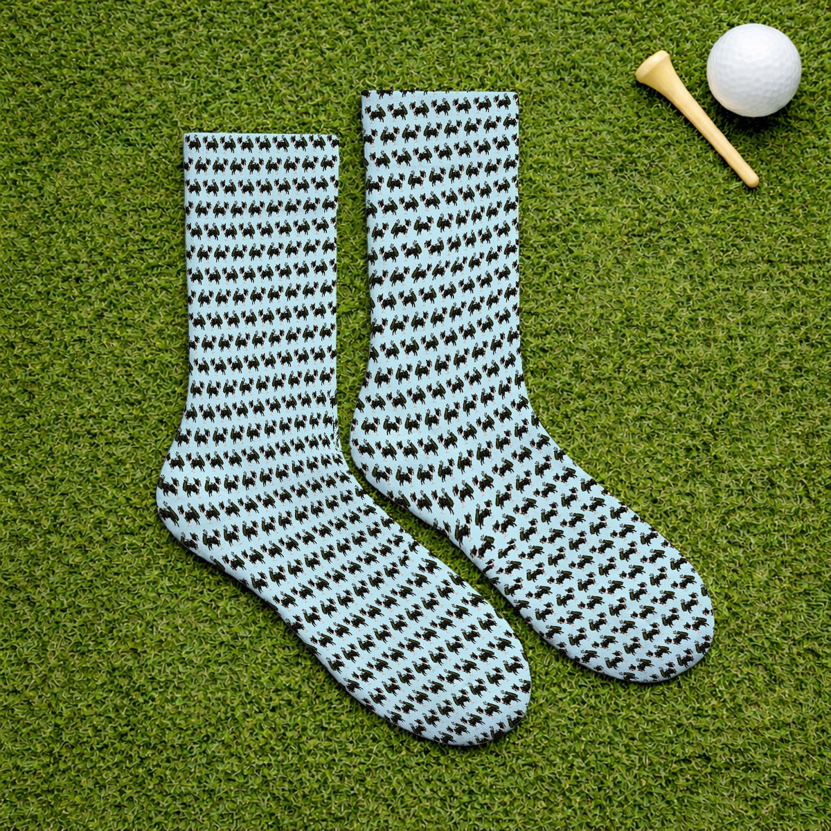 Crazy Boston Terrier Pattern Golf Socks, Boston Terrier Golf Sock, Golf Gift For Golfer