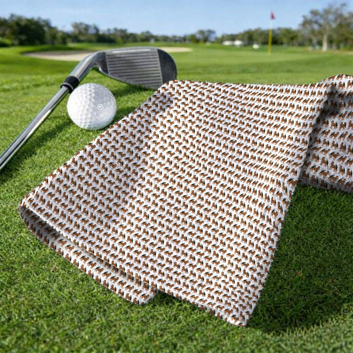 Goldendoodle Golf Towels, Funny Golfing Doodle Dog Pattern Golf Towel, Golf Gift For Golfers