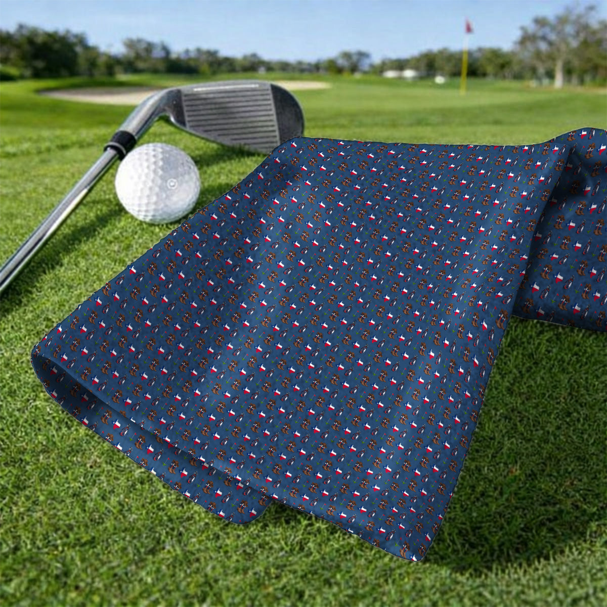 Texas Cowboy Golf Towels, Western Texas Golf Pattern Towel, Crazy Golf Gift For Golfer