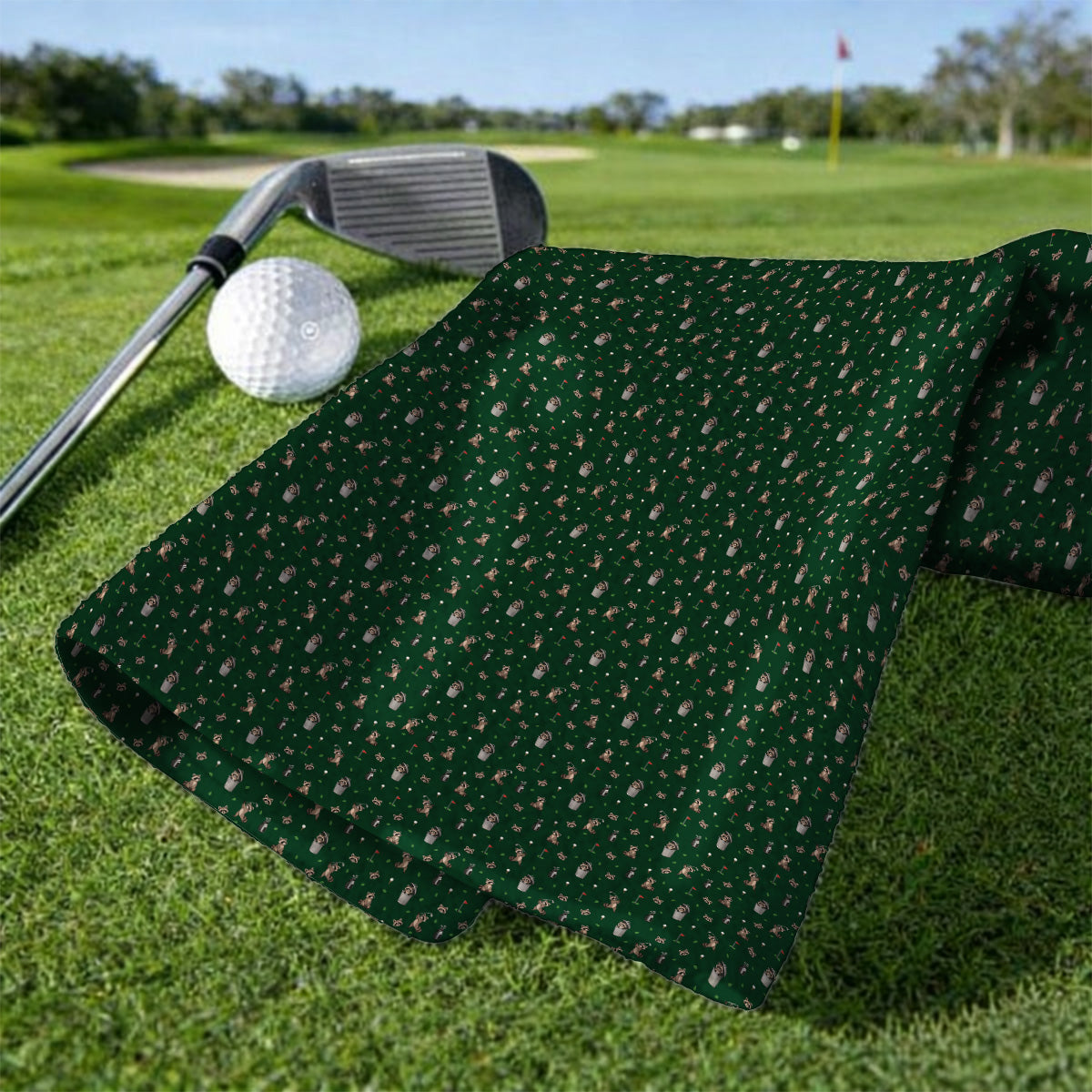 Raccoon Golf Towels, Playful Raccoon Golf Pattern Towel, Funny Animal Golf Gift for Golfer