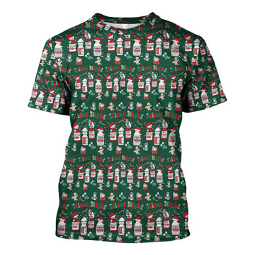 Funny Pharmacist Christmas Shirt - Cute Santa Hat Medication Graphic Tee - Holiday Gift for RN LPN CNA