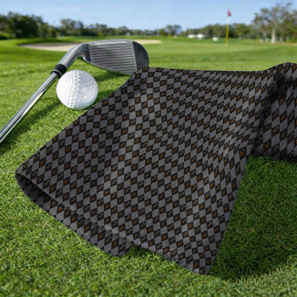 Rottweiler Argyle Pattern Golf Towel, Crazy Rottweiler Golf Towels, Dog Lover Golf Gift