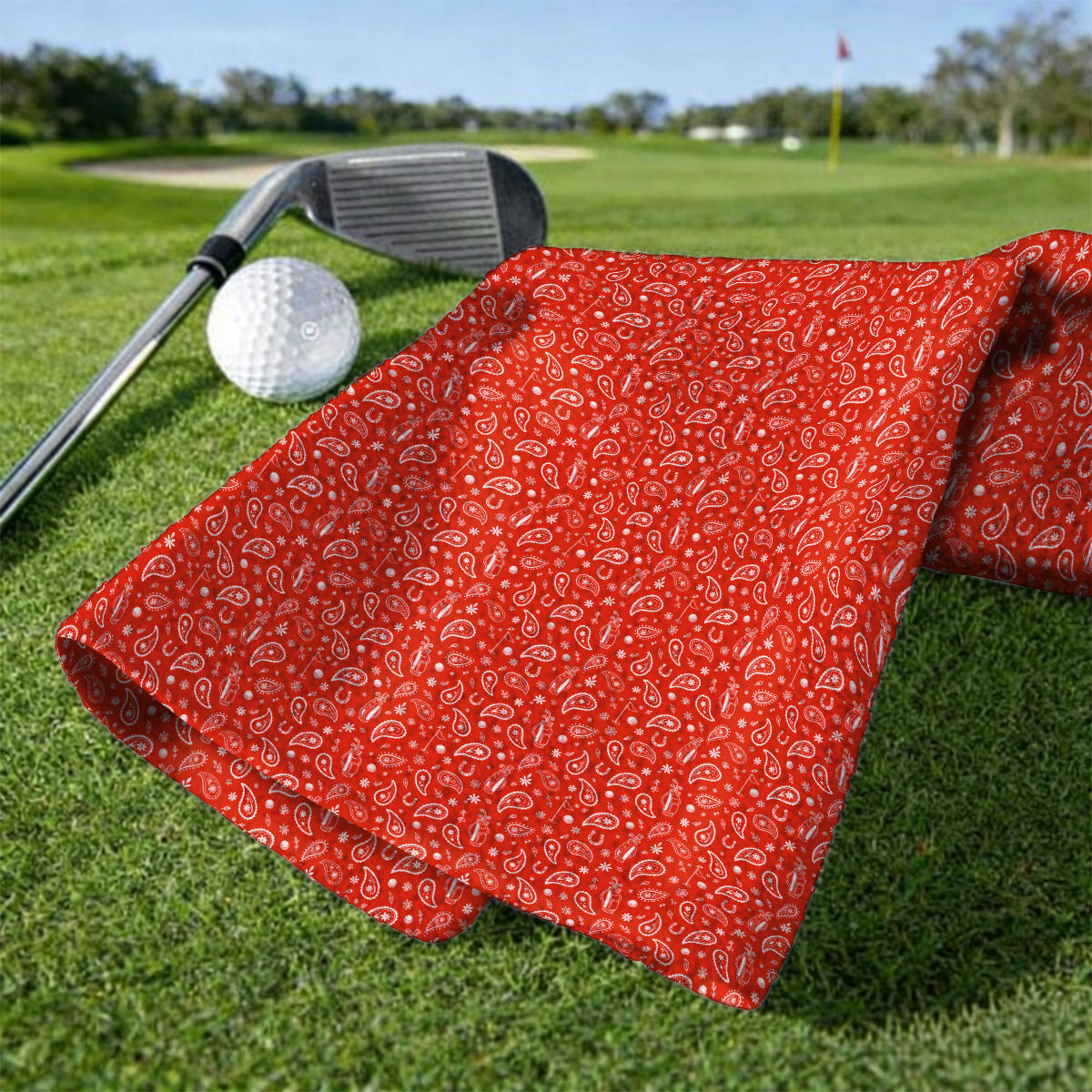 Cowgirl Paisley Pattern Golf Towels, Pink Western Golf Towel, Cute Paisley Golf Gift For Golfers