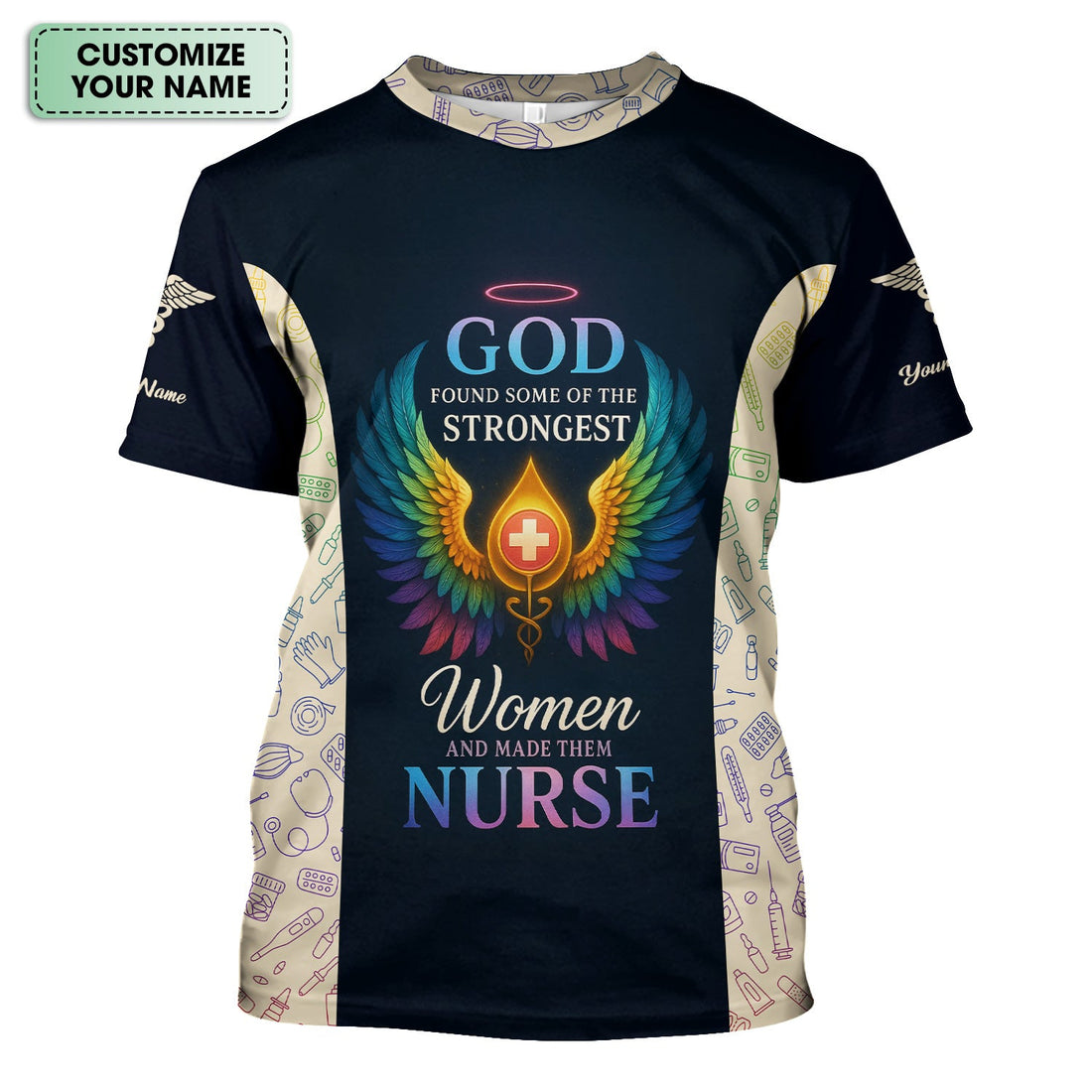 Personalized Christian Nurse Shirt - Strongest Women Made Nurse Graphic Tee - Gift for Women RN LPN & Healthcare Workers