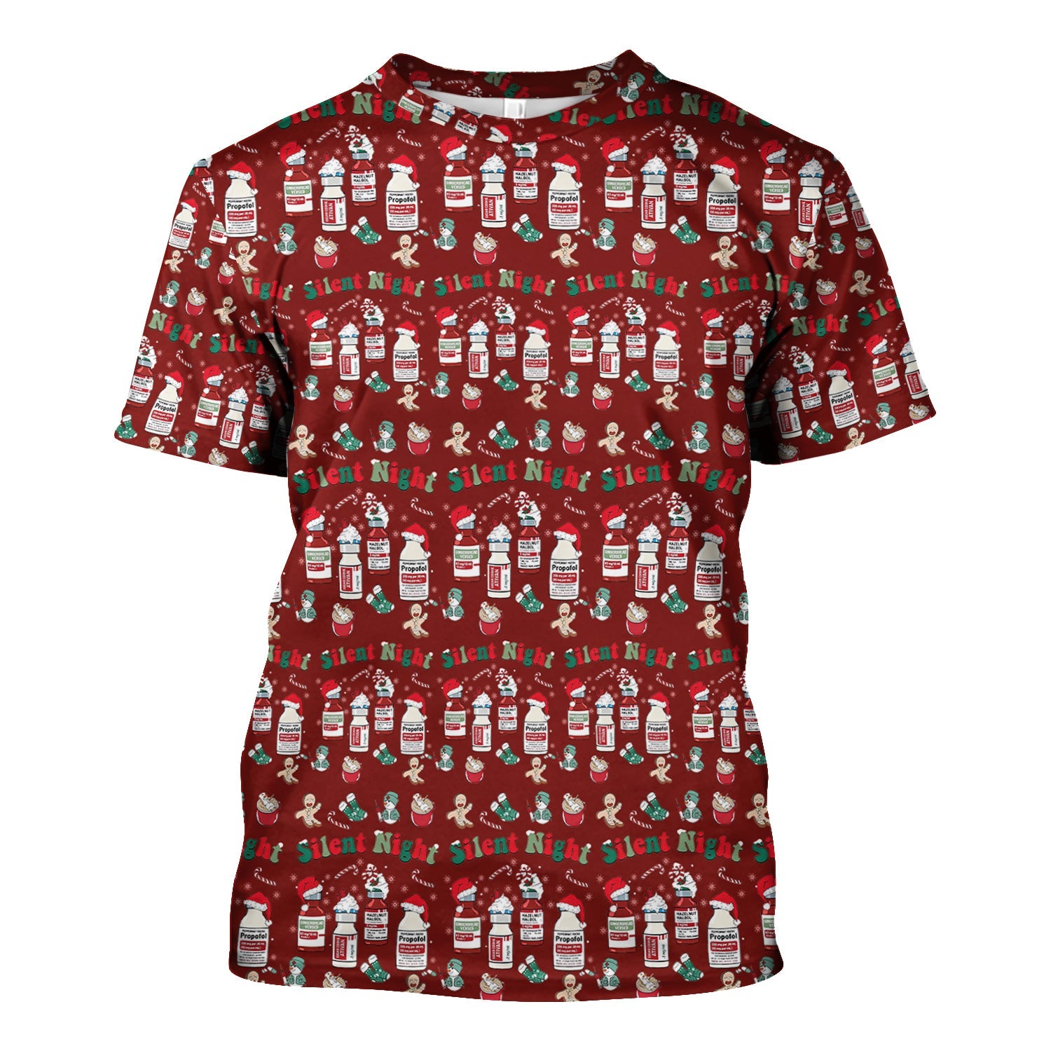 Funny Pharmacist Christmas Shirt - Cute Santa Hat Medication Graphic Tee - Holiday Gift for RN LPN CNA