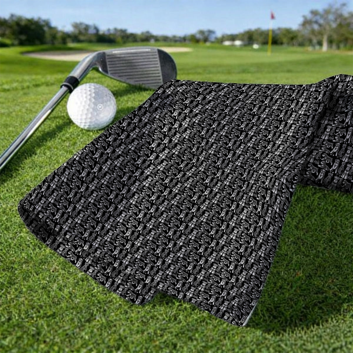 Miniature Schnauzer Golf Towels, Retro Schnauzer Golf Towel, Crazy Golf Gift For Golfer