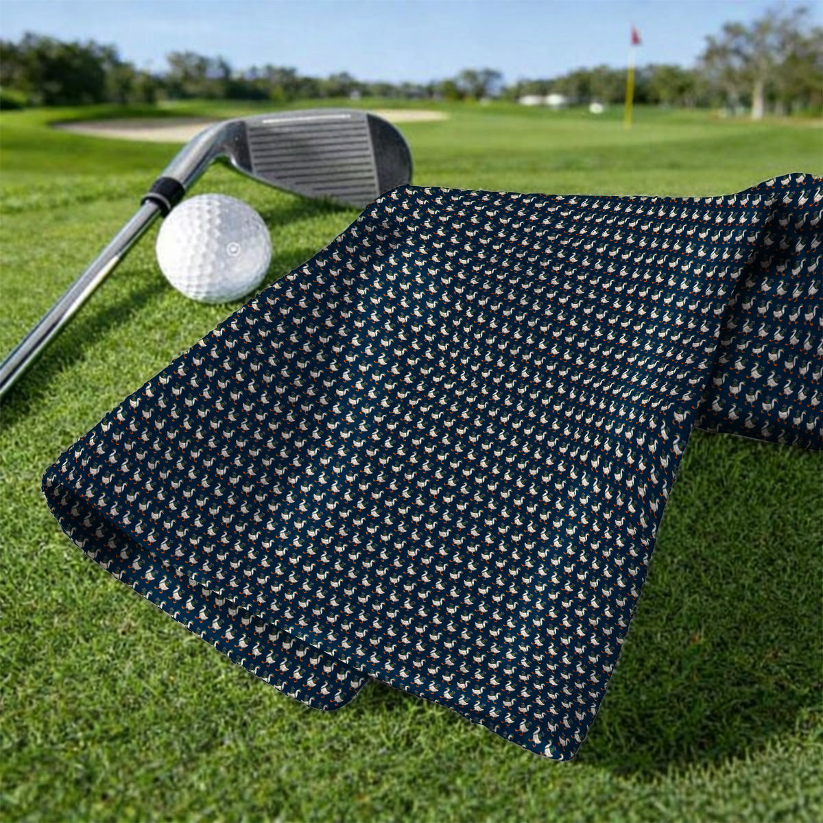 Walking Goose Golf Towels, Funny Goose Pattern Golf Towel, Golf Gift For Golfer