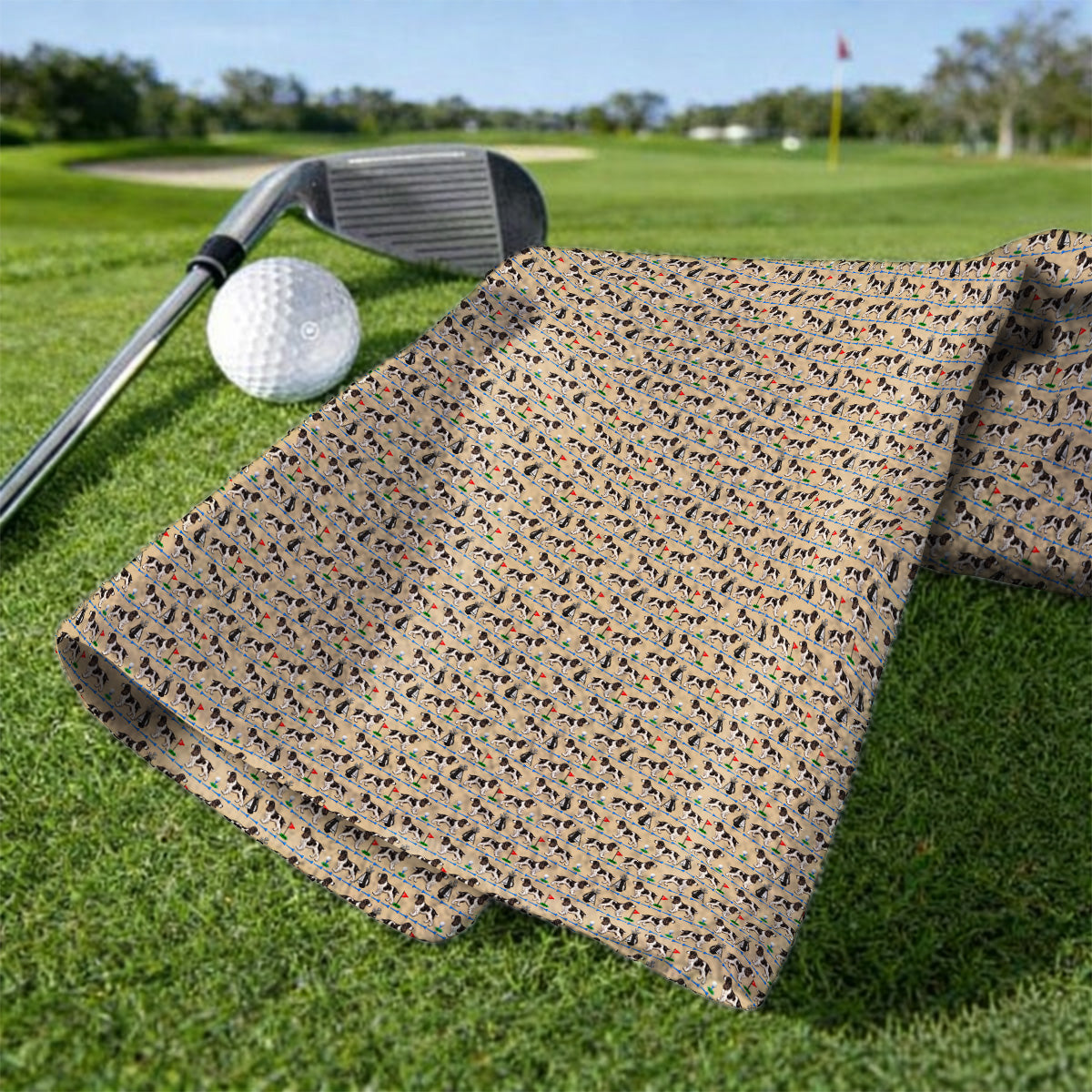 English Springer Spaniel Golf Towels, Crazy Pattern Golf Towel For Dog Lovers, Golf Gift For Golfer