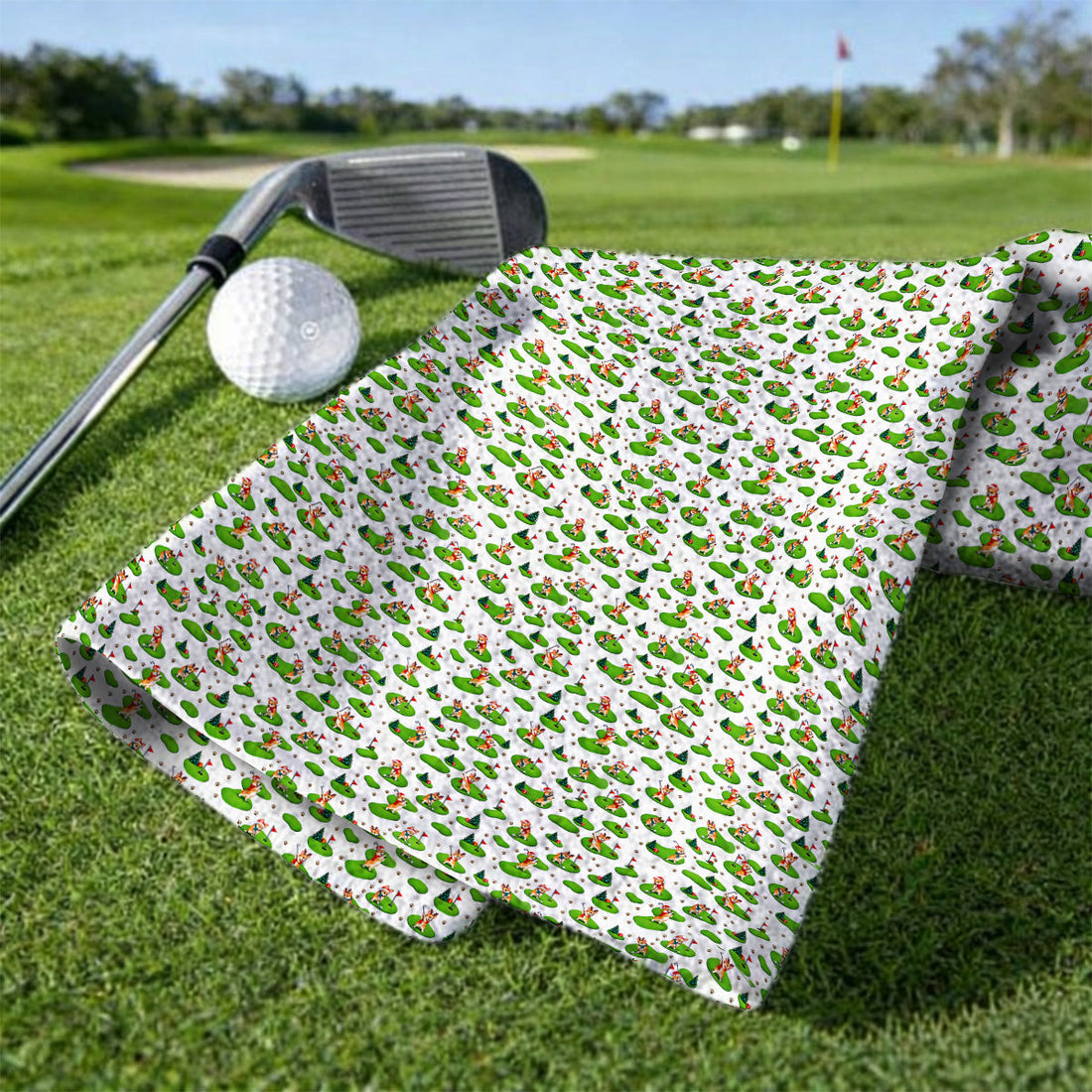Corgi Christmas Golf Towels, Xmas Corgi Pattern Golf Towel, Crazy Golf Gift For Golfers