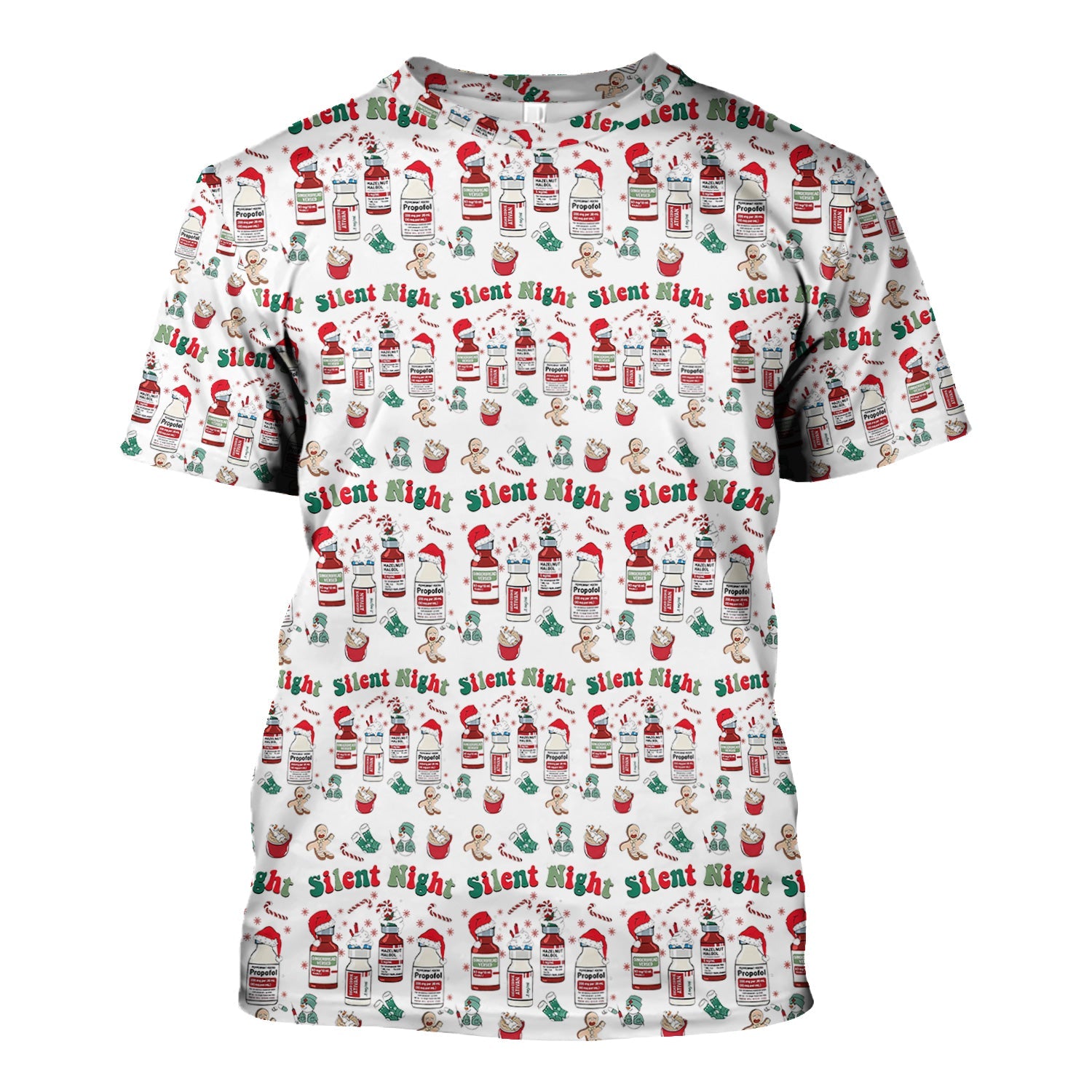 Funny Pharmacist Christmas Shirt - Cute Santa Hat Medication Graphic Tee - Holiday Gift for RN LPN CNA