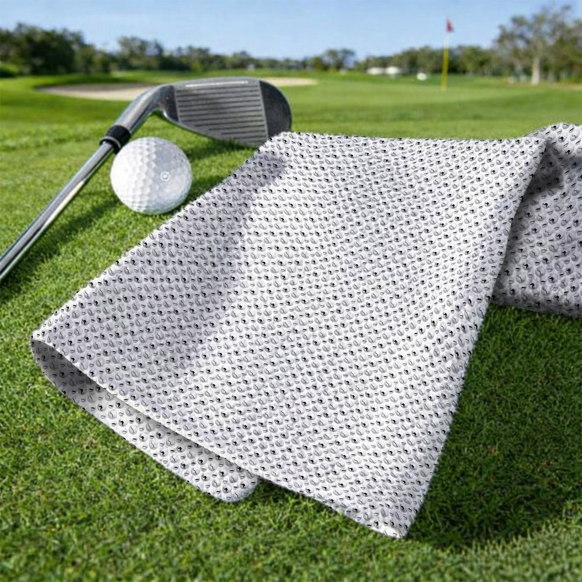 Mustache Golf Ball Towels, Funny Movember Golf Pattern Towel, Gift for Golfers