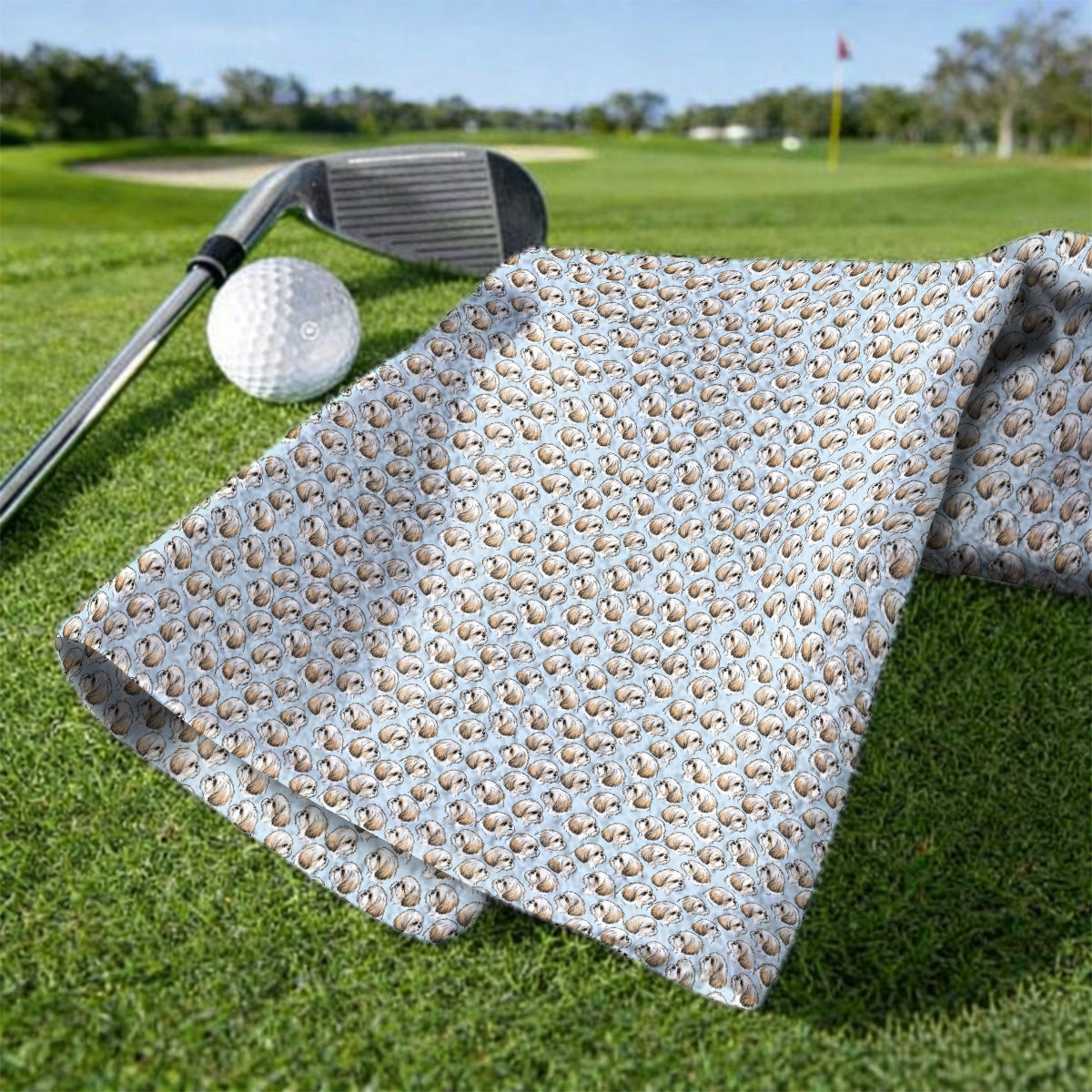 Shih Tzu Golf Towel, Cute Shih Tzu Pattern Golf Towel, Crazy Golf Gift For Dog Lover