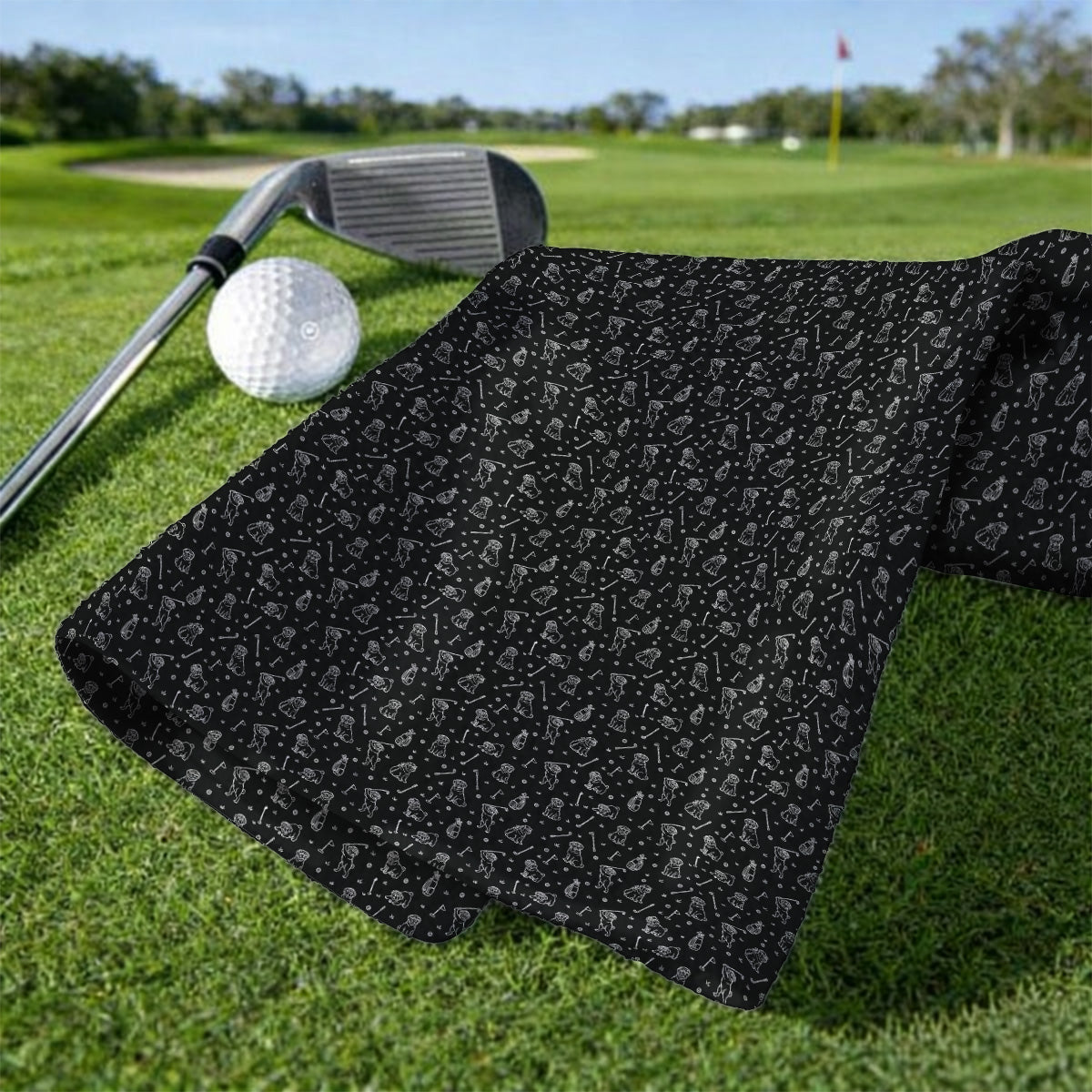 Crazy Pug Golf Towels, Pug Pattern Golf Towel For Dog Lovers, Golf Gift For Golfers