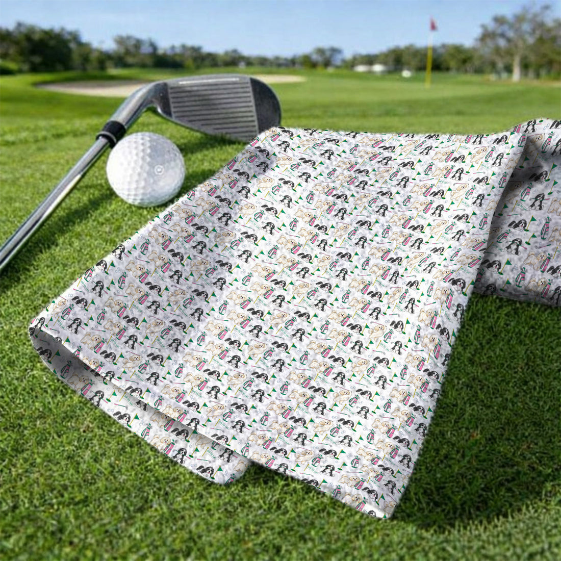 Havanese Pattern Golf Towels, Cute Havanese Golf Towel, Crazy Golf Gift for Golfer