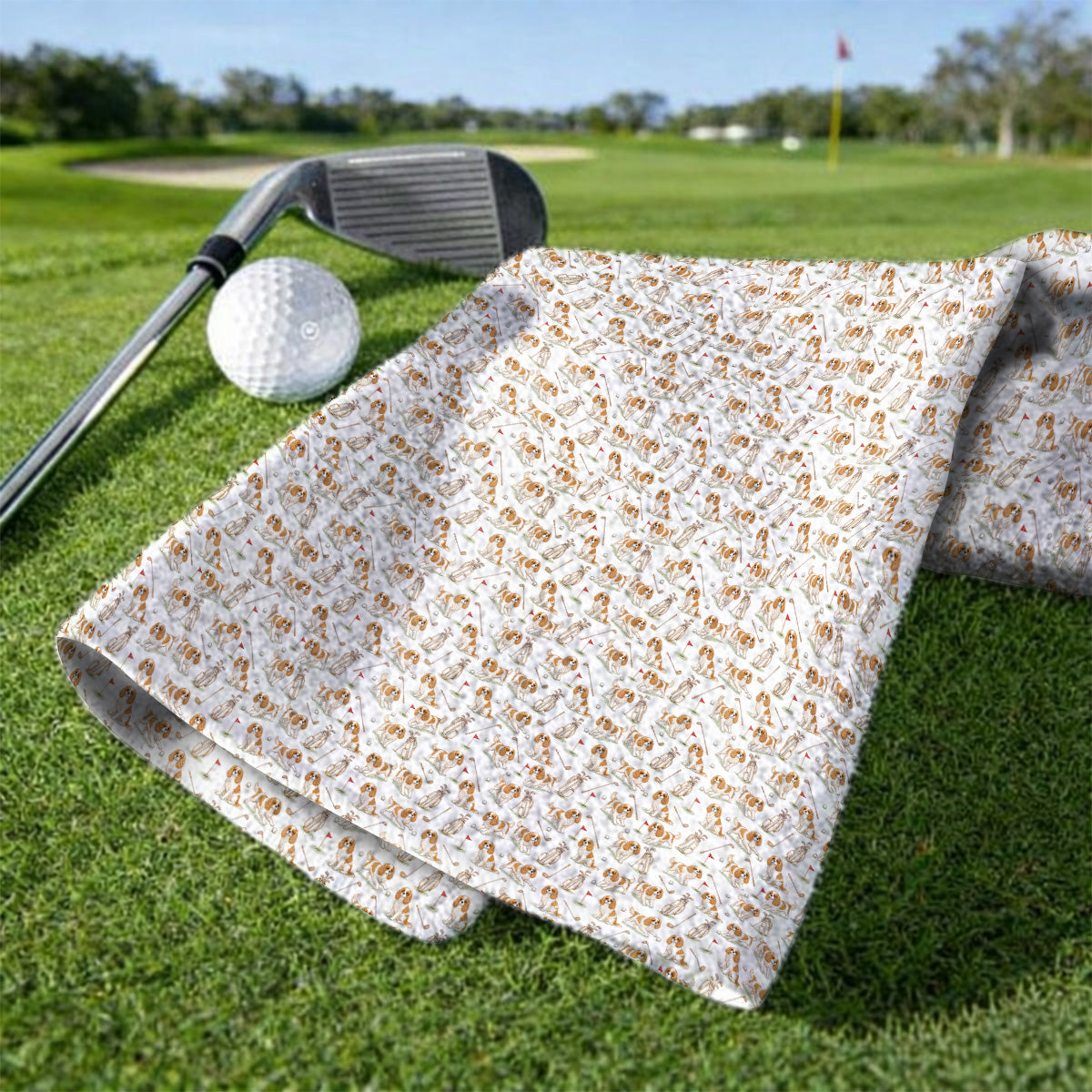 Crazy Cavalier King Charles Spaniel Golf Towel, Funny Cavalier Golf Towels, Golf Gift For Golfer