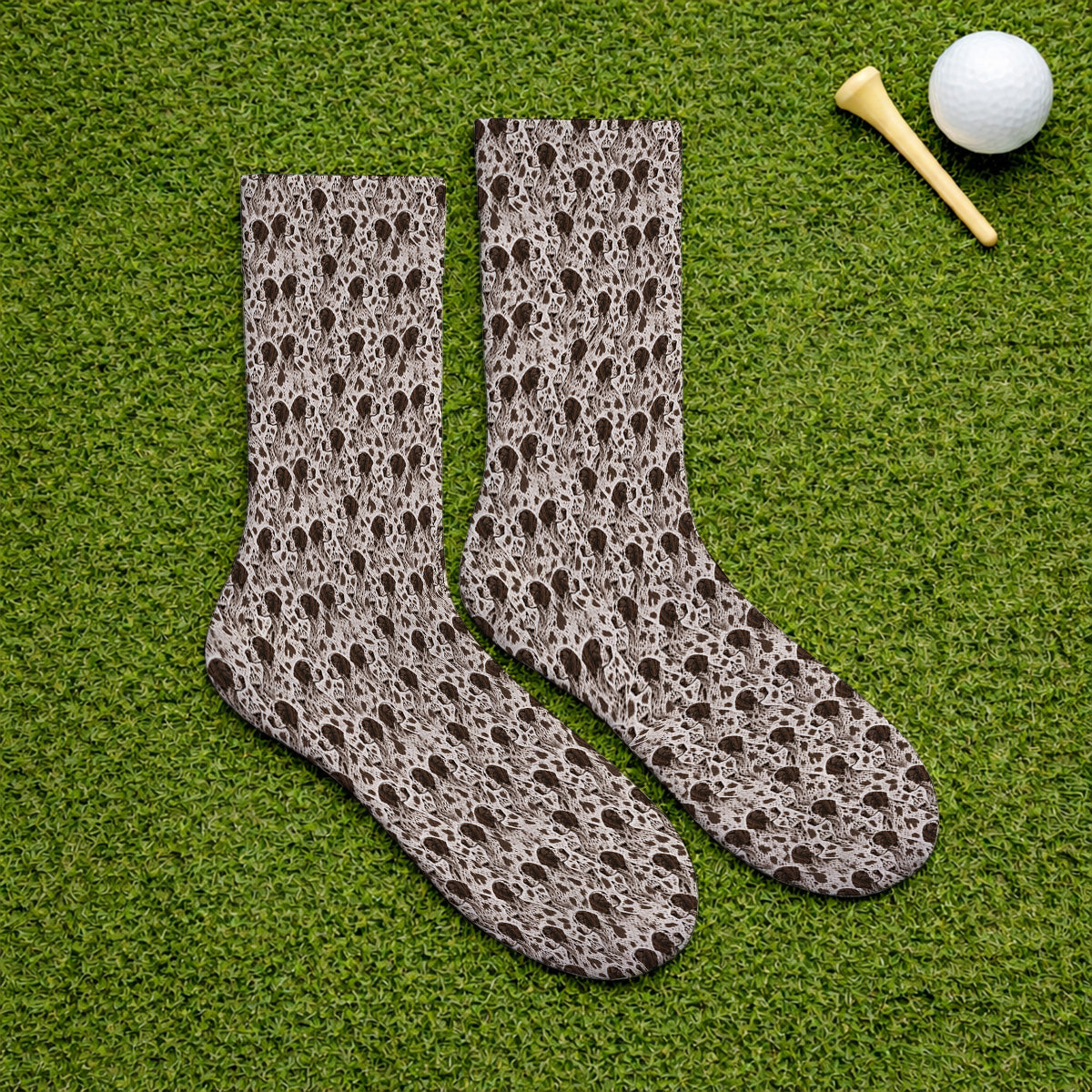 German Shorthaired Pointer Golf Socks, Pointer Pattern Golf Sock, Funny Golf Gift For Golfer