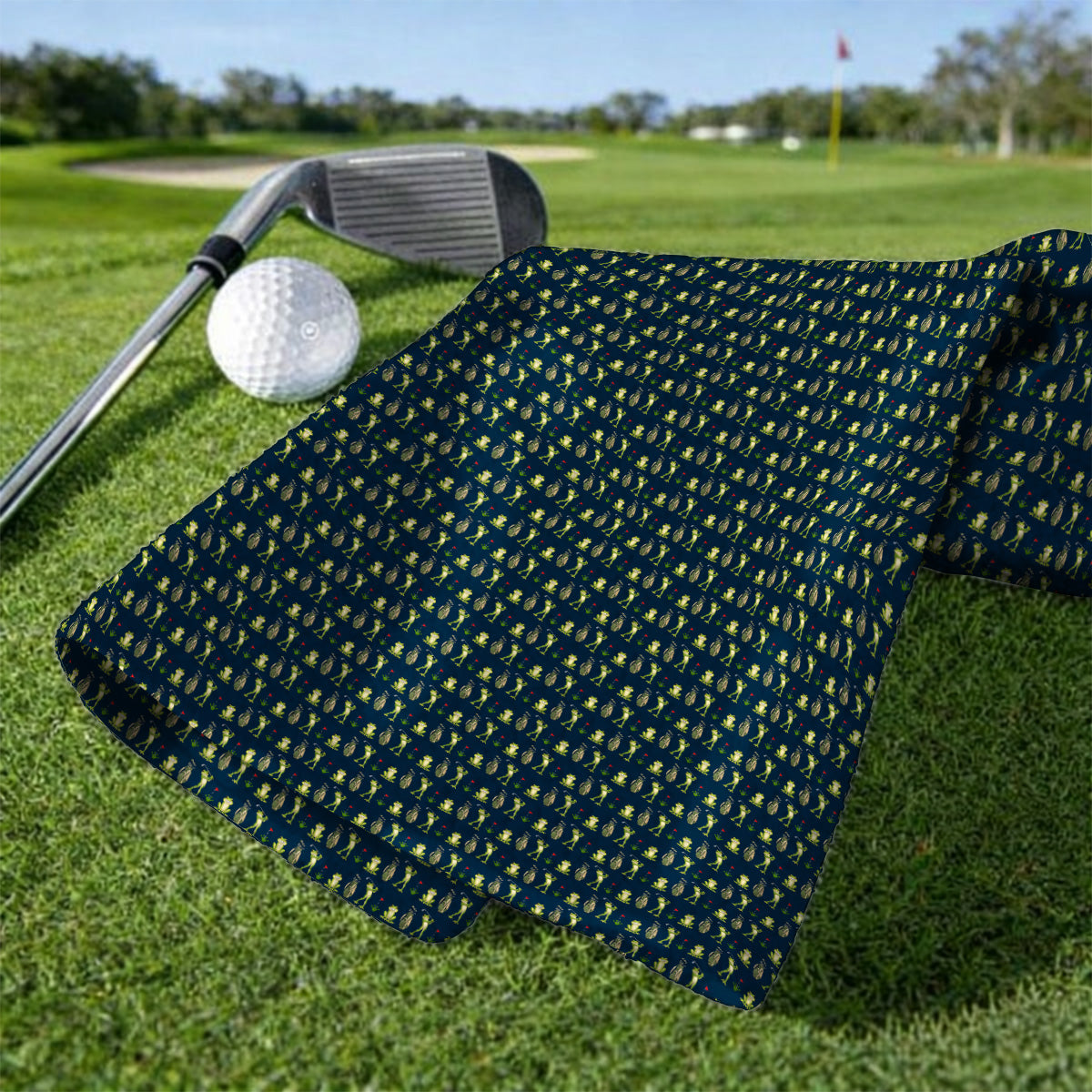 Frog Golf Towels, Cute Frog Golf Pattern Towel, Crazy Golf Gift For Golfers