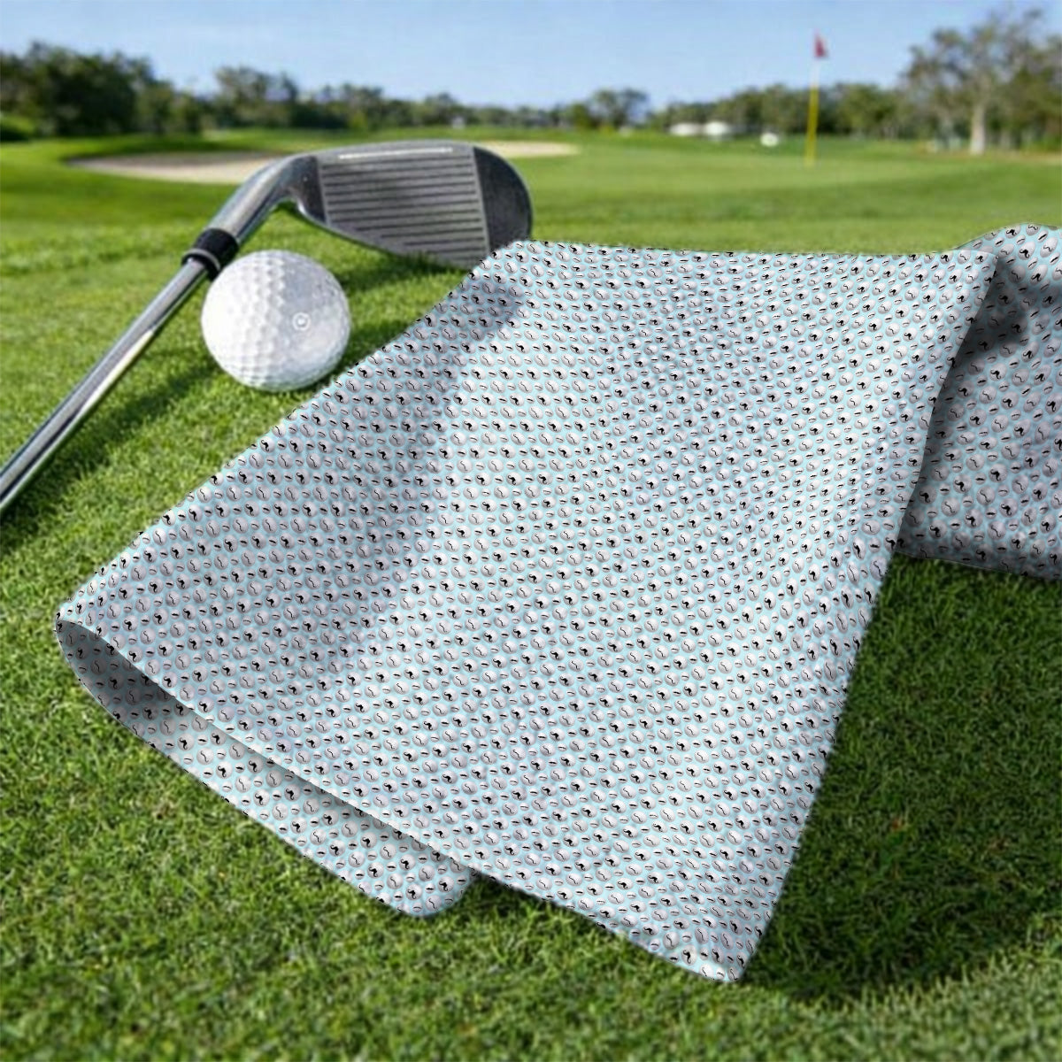 Mustache Golf Ball Towels, Funny Movember Golf Pattern Towel, Gift for Golfers