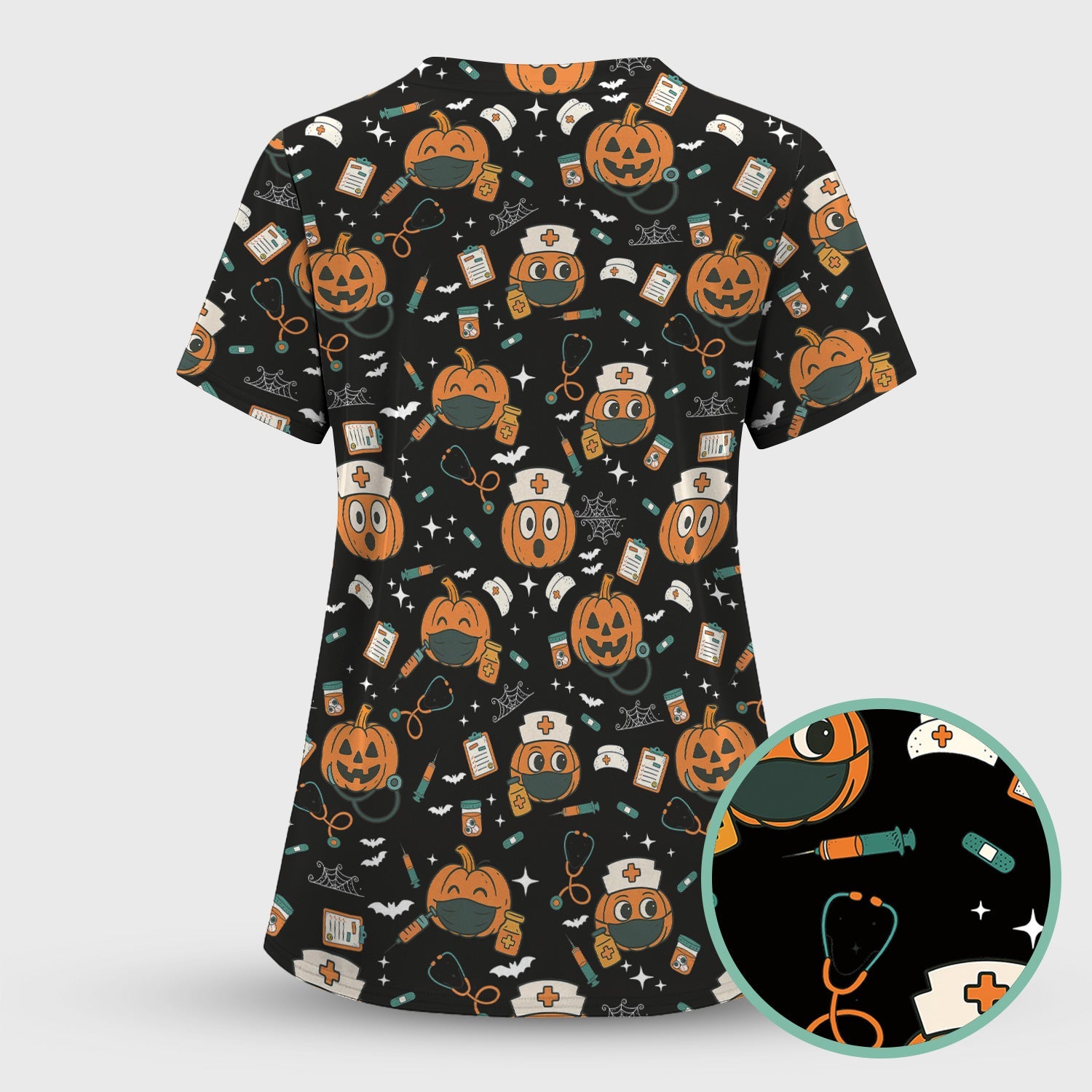 Pumpkin Halloween Nurse Shirt - Funny Holiday Tee For Women Nurses - Gift for CNA RN LPN