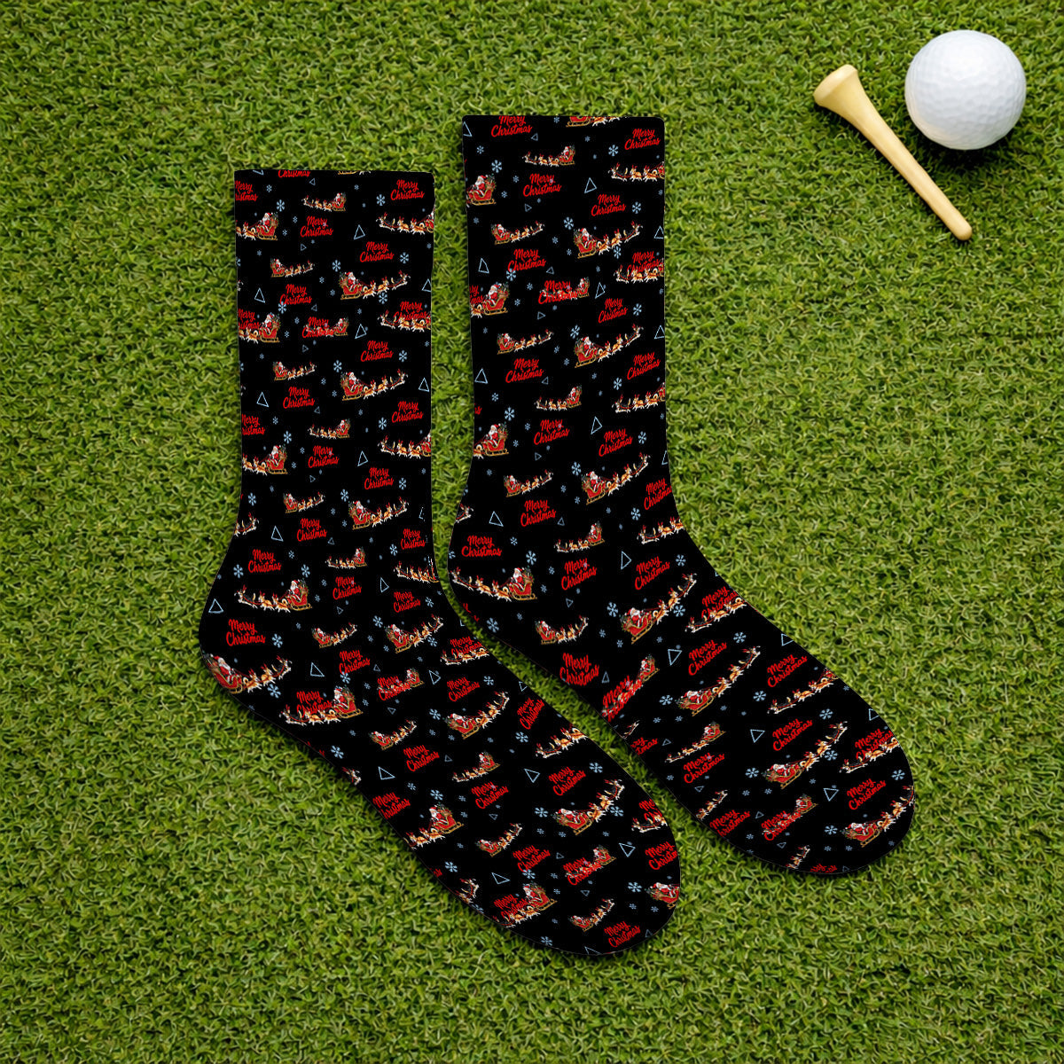 Corgi Christmas Pattern Golf Socks, Funny Corgi Golf Sock, Xmas Golf Gift For Golfers