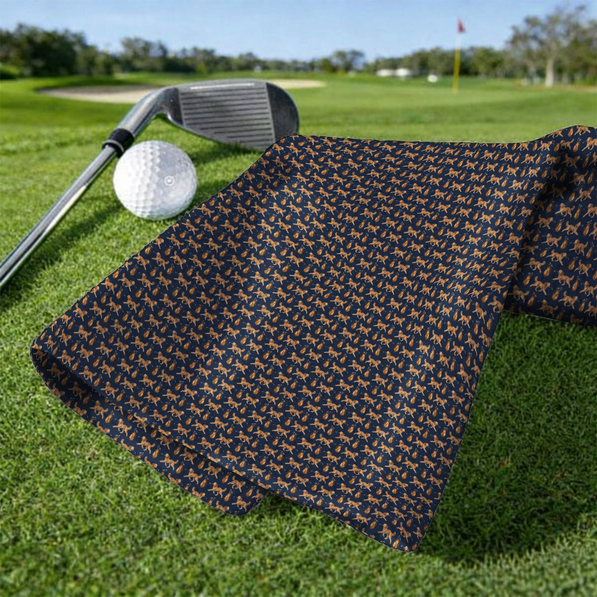 Goldendoodle Golf Towels, Doodle Dog Pattern Golf Towel, Funny Golf Gift For Dog Lovers